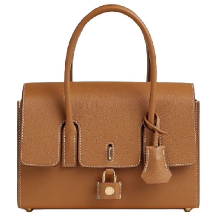 Hermes Hermes New Drag 22 Evercolor Calfskin Handbag Women's 37 Gold Gold Brown