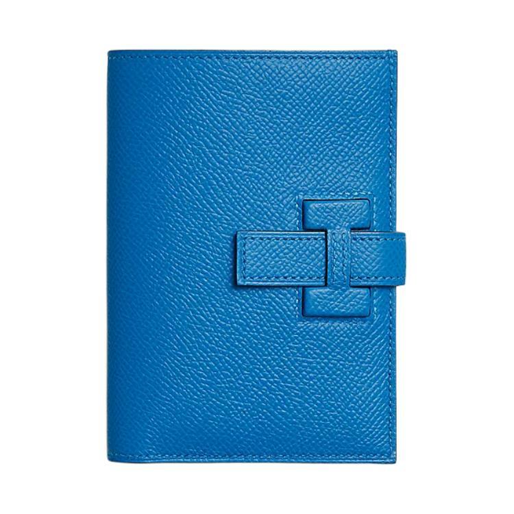 Hermes Hermes H Passant Epsom Leather Wallet Women's B3 Bleu Zanzibar Tanzanian Blue