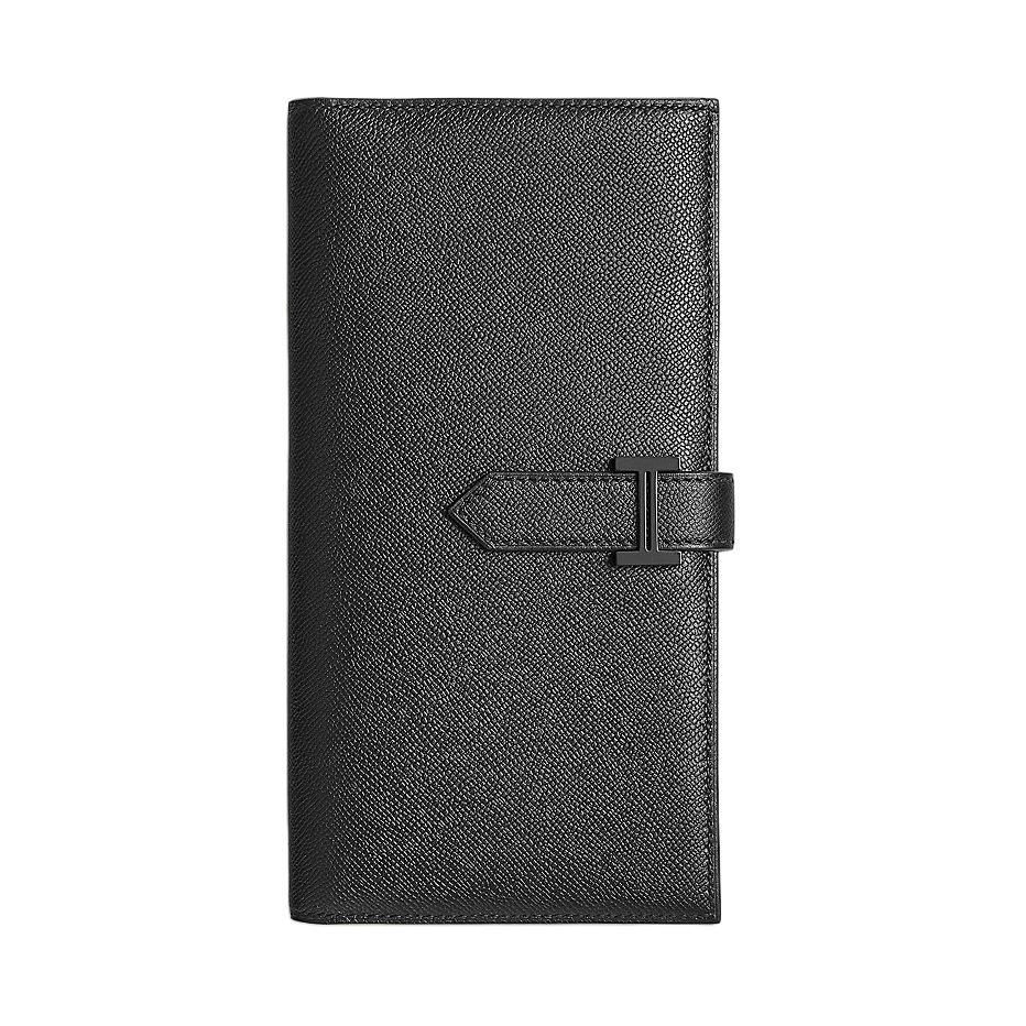 Hermes Hermes Bearn Madame Calfskin Wallet Women's 89 Noir Black