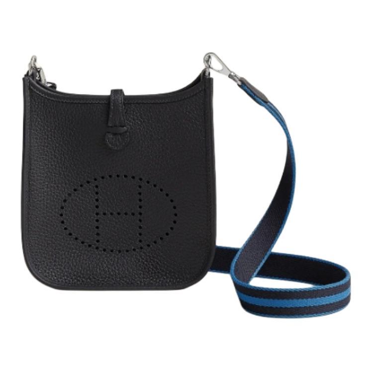Hermes Hermes Evelyne Clemence Bullock Leather Ivorie Crossbody Bag Shoulder Bag Women's Navy Blue & Indigo & Zanzibar Blue