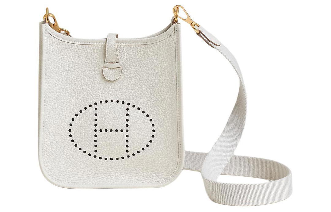 Hermes Hermes Evelyne Clemence Calfskin Shoulder Bag Crossbody Bag Mini Women's Cream Gray