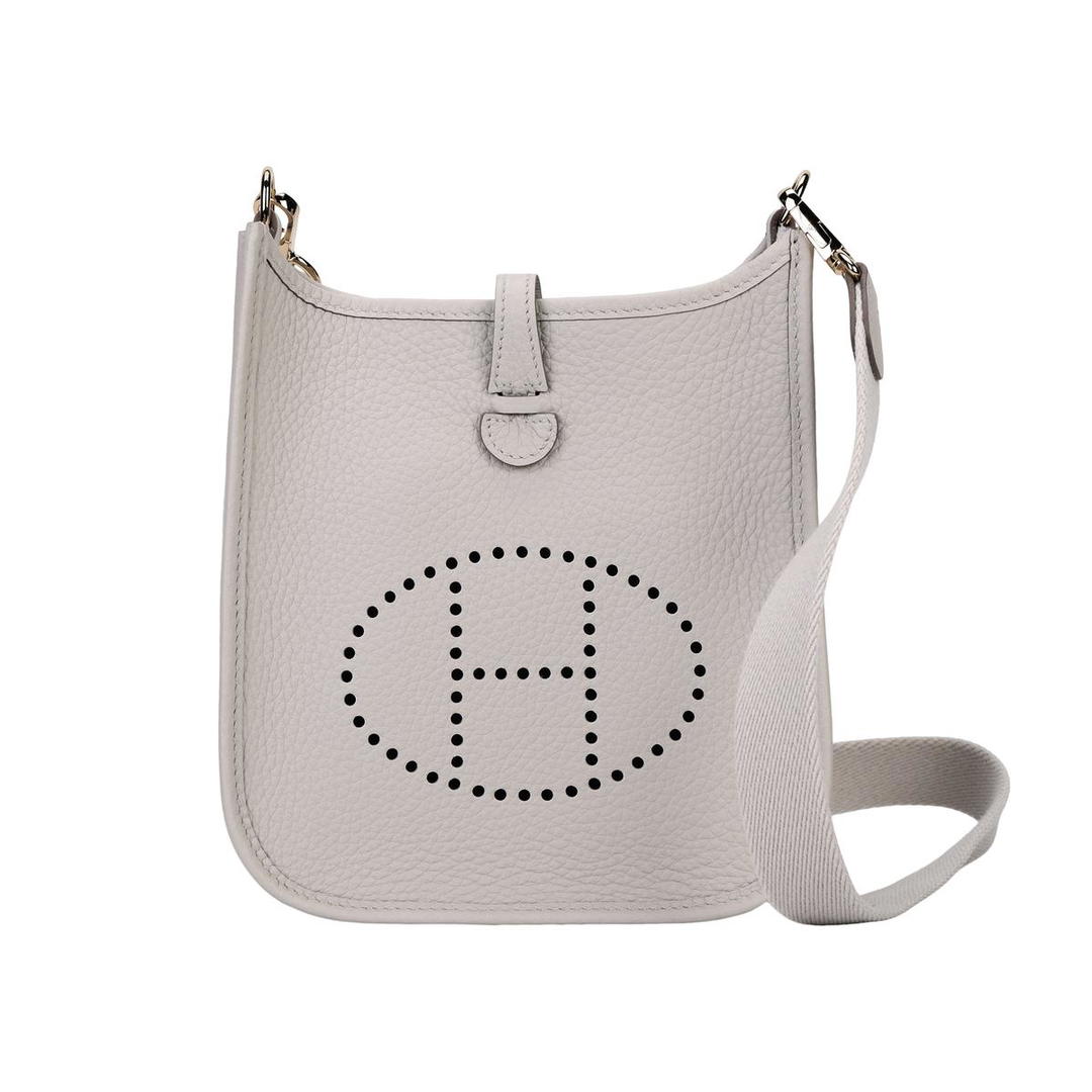 Hermes Hermes Evelyne Clemence Leather Shoulder Bag Crossbody Bag Mini Women's 8L Beton Concrete Gray