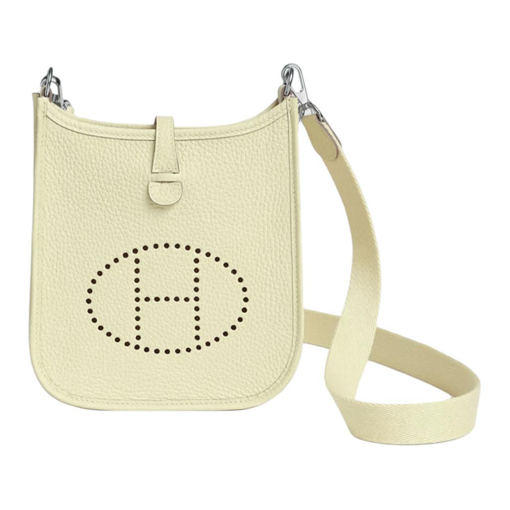 Hermes Hermes Evelyne Clemence Calfskin Ivorie Shoulder Bag Crossbody Bag Unisex Milton Yellow