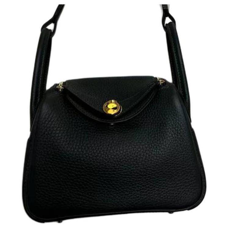 Hermes Hermes Lindy Clemence Bullock Leather Handbag Shoulder Bag Crossbody Bag Mini Women's 67 Vert Fonce Dark Green