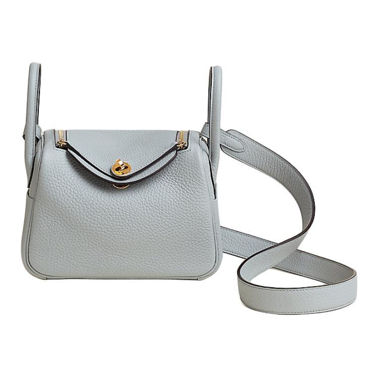 Hermes Hermes Lindy Clemence Leather Shoulder Bag Crossbody Bag Mini Women's 8U Bleu Glacier Glacier Blue