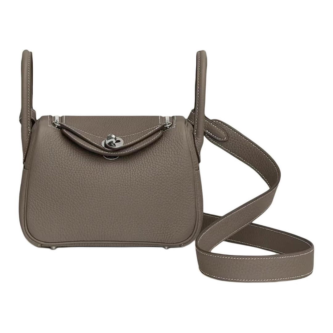 Hermes Hermes Lindy II Mini Clemence Leather Mini Handbag Shoulder Bag Women's Brown