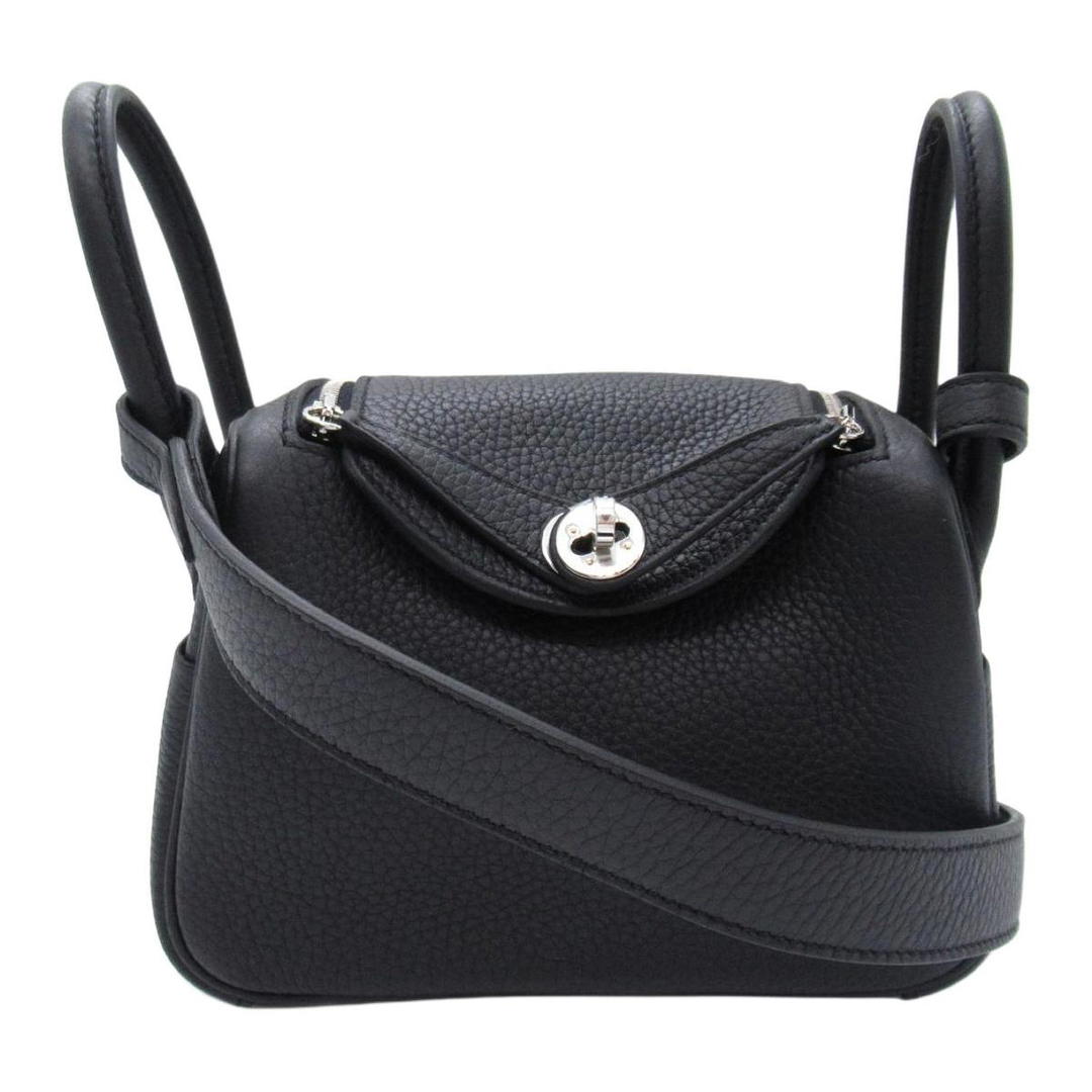 Hermes Hermes Lindy Clemence Bullock Leather Portable Crossbody Bag Shoulder Bag Mini Women's 89 Noir Black