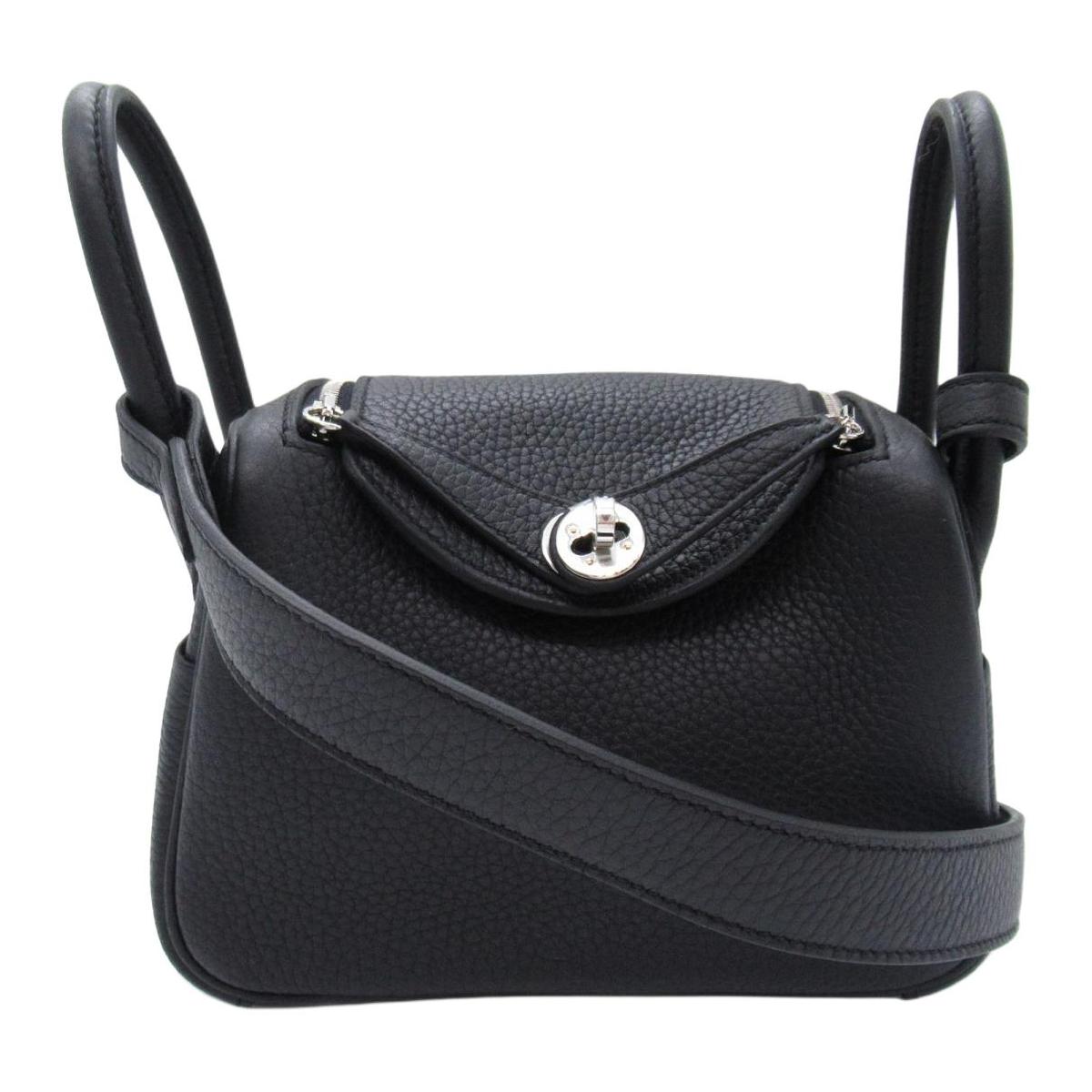 Hermes Hermes Lindy Clemence Bullock Leather Portable Crossbody Bag Shoulder Bag Mini Women's 89 Noir Black