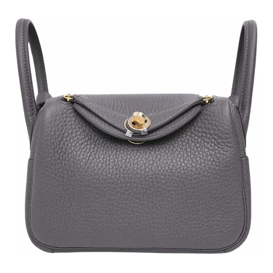 Hermes Hermes Lindy Clemence Bullock Leather Shoulder Bag Mini Women's 85 Ardoise Slate Gray