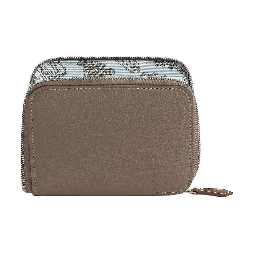 Hermes Hermes Silk'In Evercolor Calfskin With Barénia Calfskin Wallet Women's Taupe