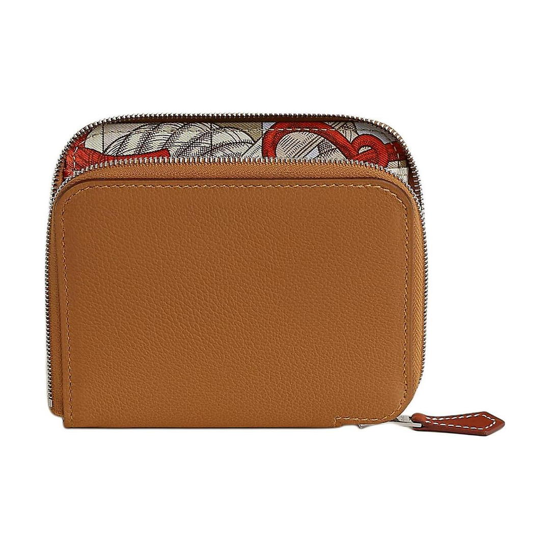Hermes Hermes Silk'In Evercolor Calfskin With Barénia Calfskin Wallet Women's Gold