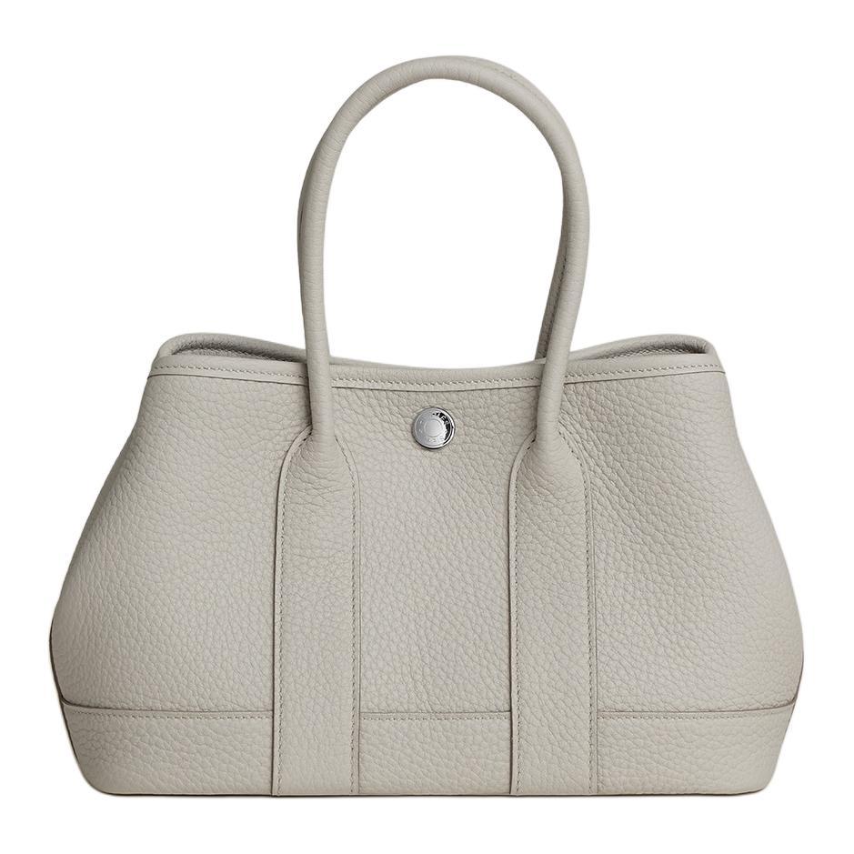 Hermes Hermes NEO GARDEN 23 Canvas Handbag Women's 8L Beton Glacier White/Concrete Gray
