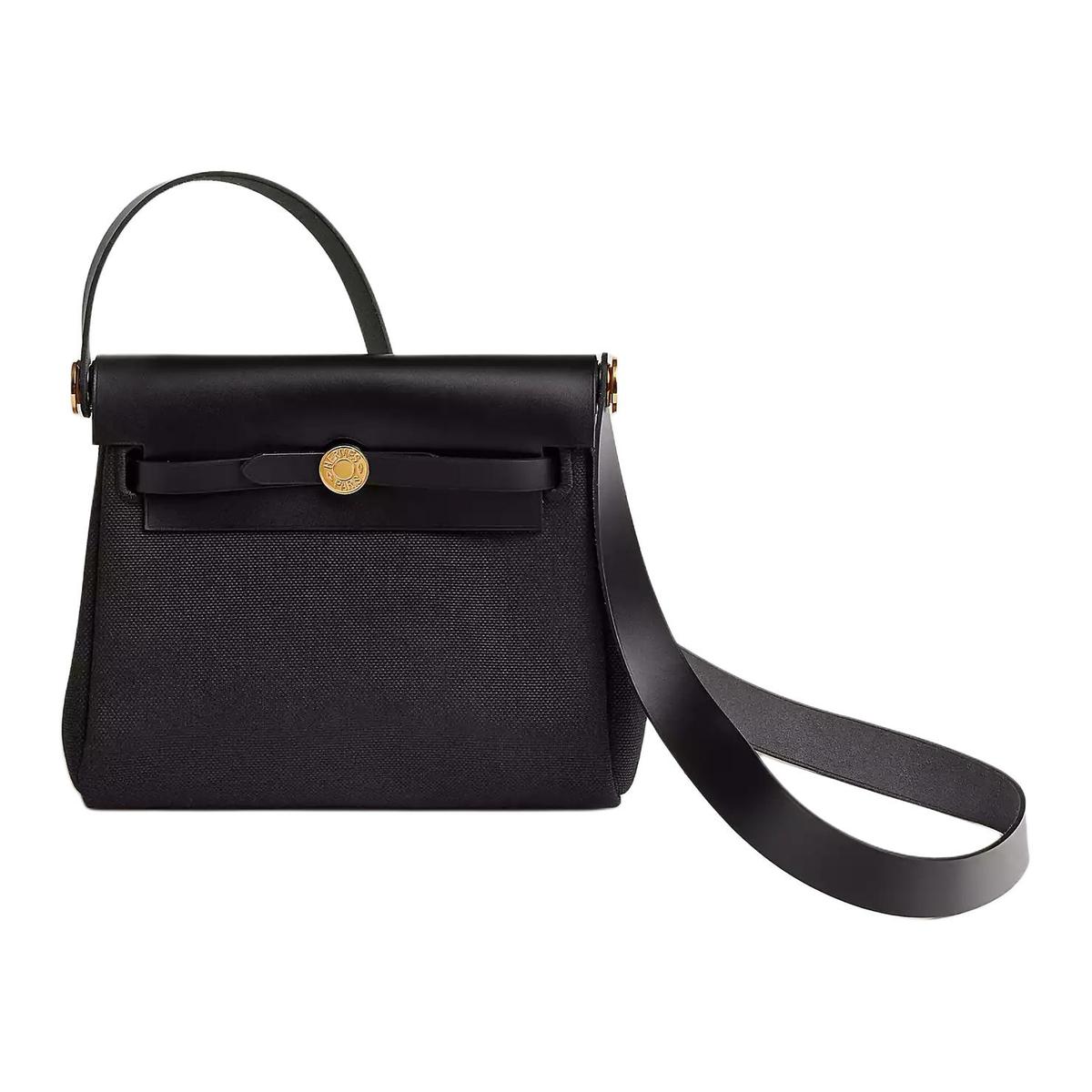 Hermes Hermes Canvas With Leather Crossbody Bag Shoulder Bag Mini Women's Black