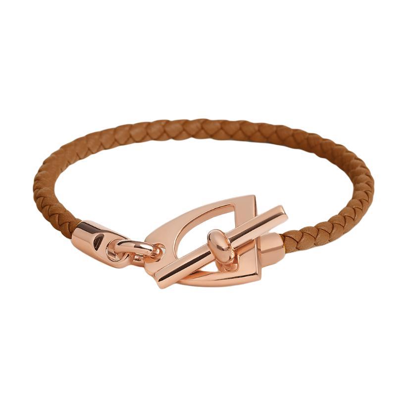 Hermes Hermes Calfskin Bracelets Unisex Gold