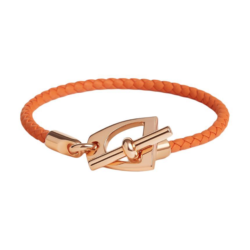 Hermes Hermes Calfskin Bracelets Unisex Orange