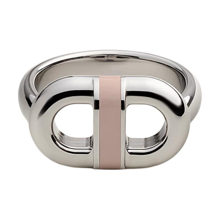 Hermes Hermes Metal, Stainless Steel Rings Unisex Light Pink