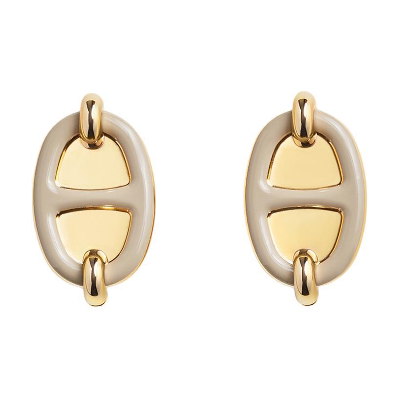 Hermes Hermes Metal Gold Plated Earrings Women's Gold