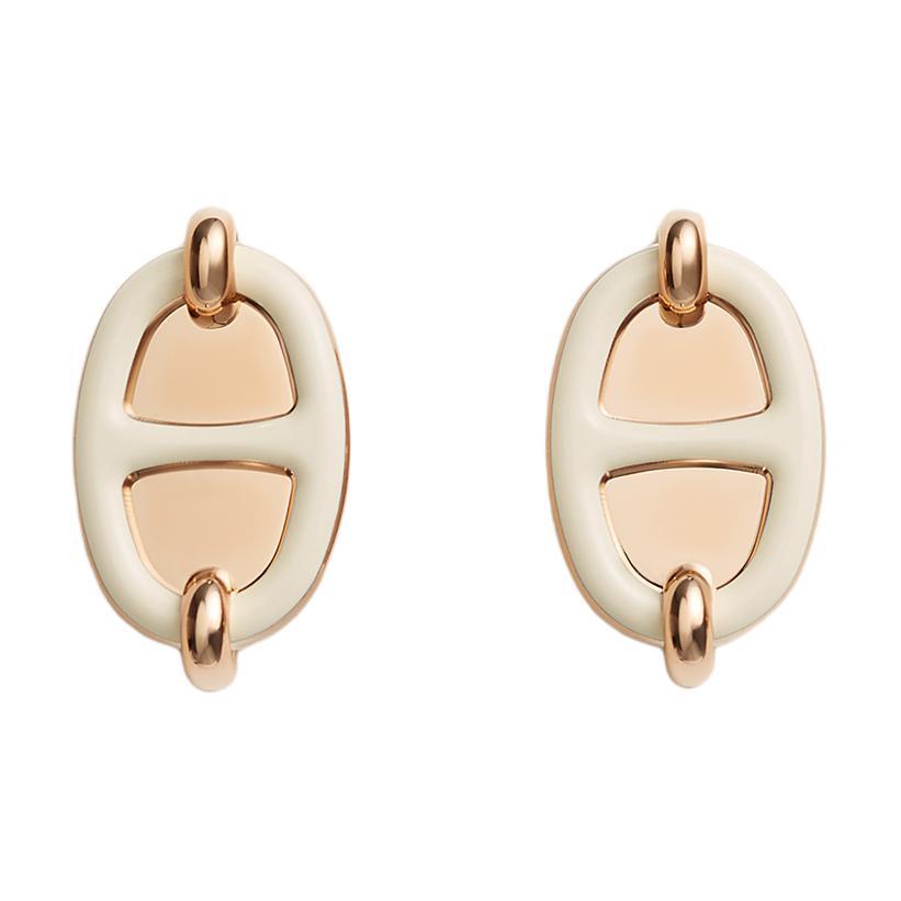 Hermes Hermes Metal Rose Gold Plated Earrings Women's Rose Gold