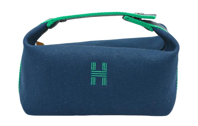 Hermes Hermes Bride a Brac Canvas Canvas Bag Storage Bags Toiletry Bags Small Size Men's Marine Blue