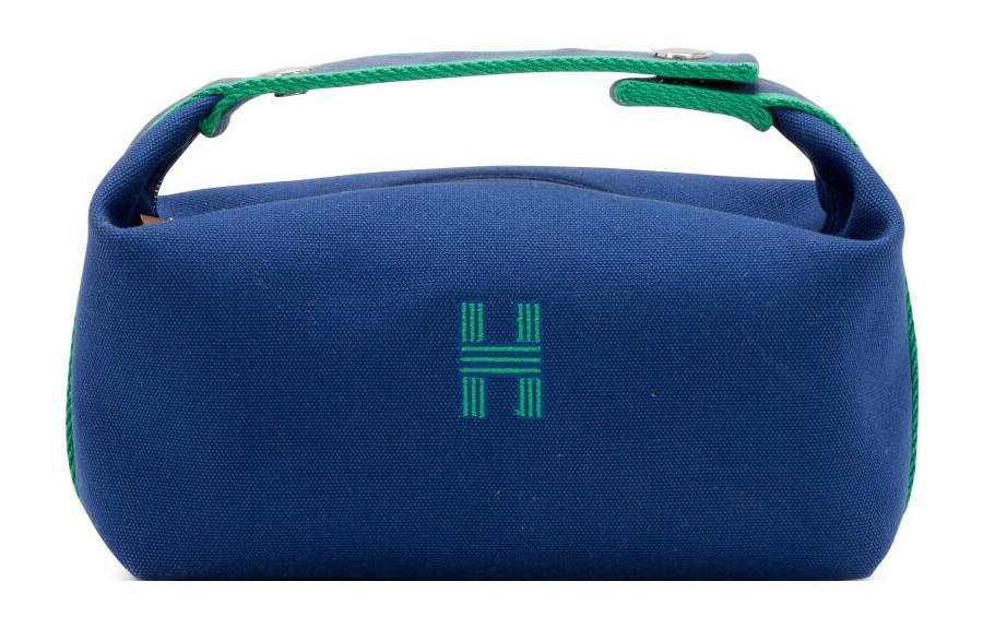 Hermes Hermes Bride-a-Brac Canvas Canvas Bag Handbag Toiletry Bag Large Size Unisex Marine Blue