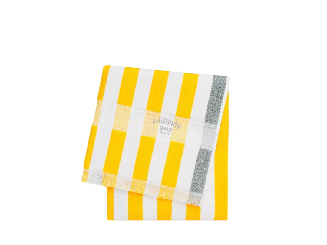 Hermes Hermes Yachting Raye Beach towel Small Model Yellow