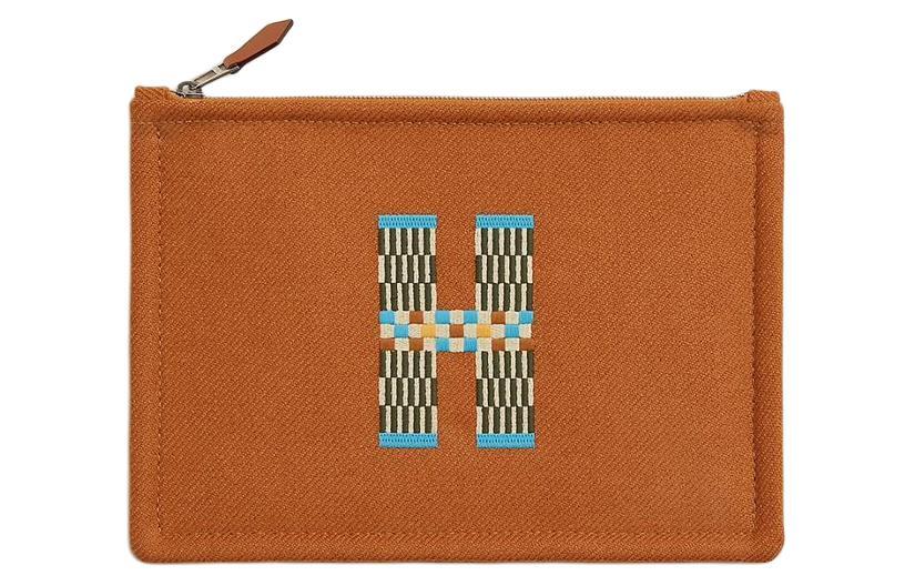 Hermes Hermes Cotton Clutch Small Size Women's Brown