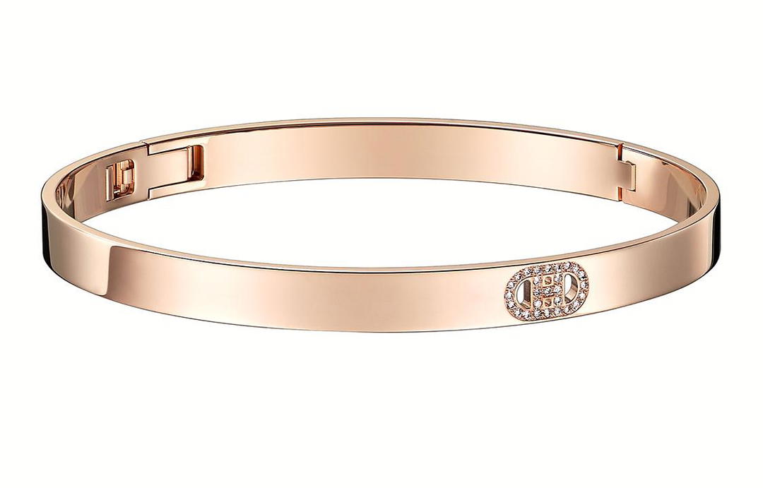 Hermes Hermes 18 carat Rose Gold Set With Diamonds Bangles Unisex
