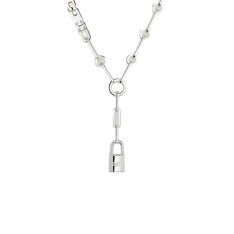 Hermes Hermes 925 Sterling Silver Necklaces Unisex Silver