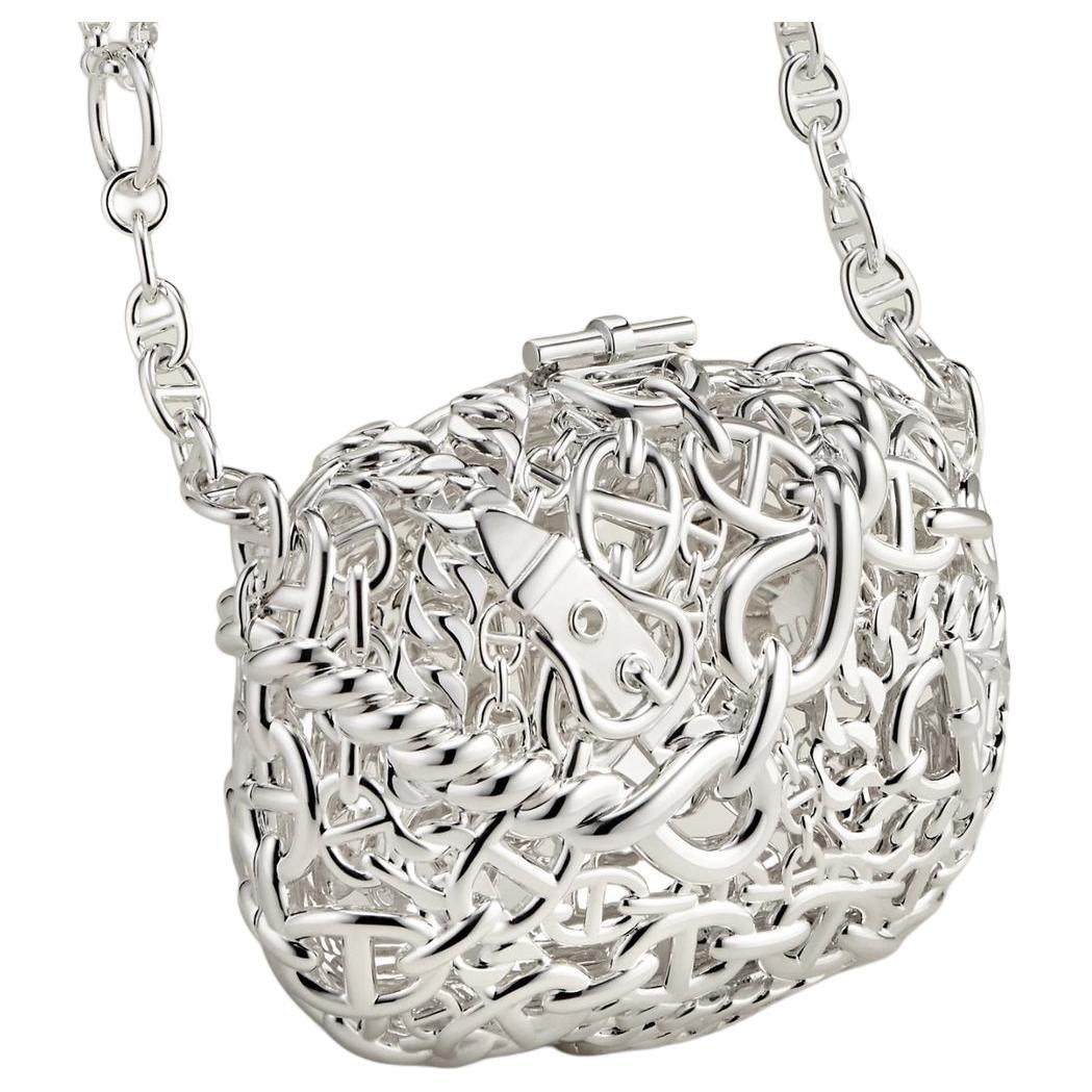 Hermes Hermes Chaine D'Ancre Sterling Silver Shoulder Bag Crossbody Bag Women's Silver