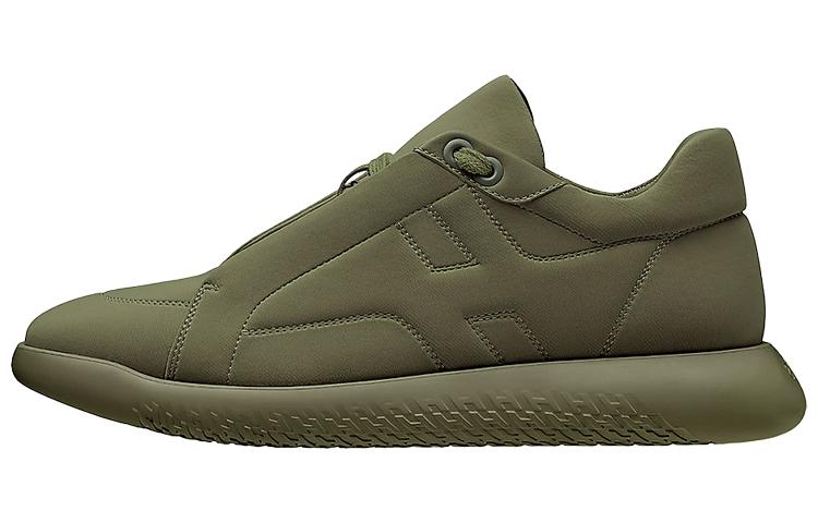 Hermes Hermes Avatar Cushioning Anti-Slip And Wear-Resistant Low-Top Casual Shoes Men's Olive Green