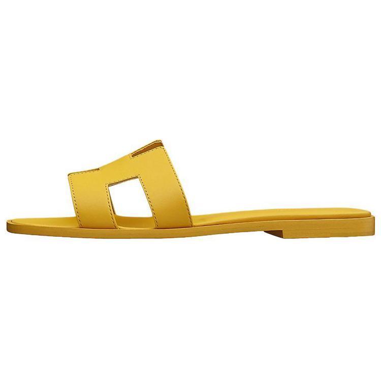 Hermes Hermes Oran Sandals Yellow Women's