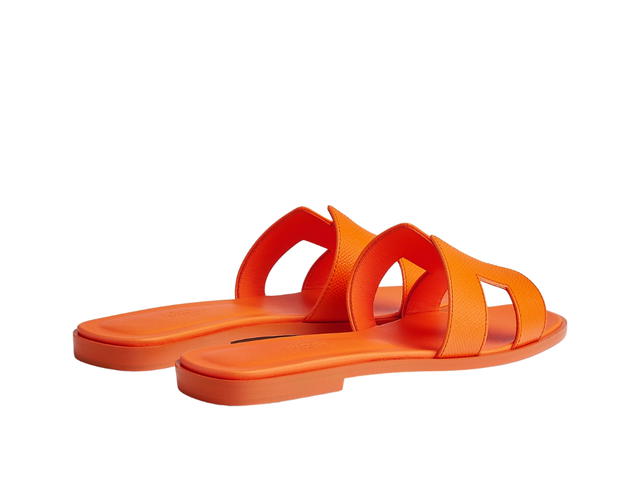 Hermes Hermes Oran Sandal In Epsom Calfskin With Iconic H Cut-Out Orange Sunset - view 3