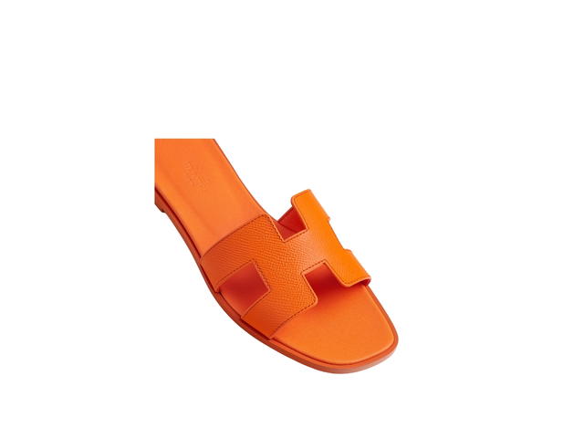 Hermes Hermes Oran Sandal In Epsom Calfskin With Iconic H Cut-Out Orange Sunset - view 4
