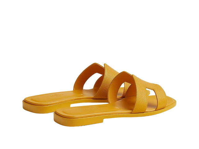 Hermes Hermes Oran Sandal In Epsom Calfskin With Iconic H Cut-Out Jaune Topaze - view 3
