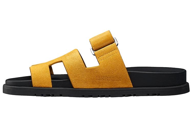 Hermes Hermes Chypre Slide Slippers Women's Yellow