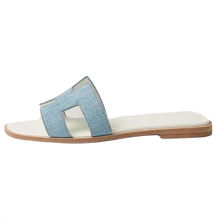 Hermes Hermes Oran Slide Slippers Women's Blue