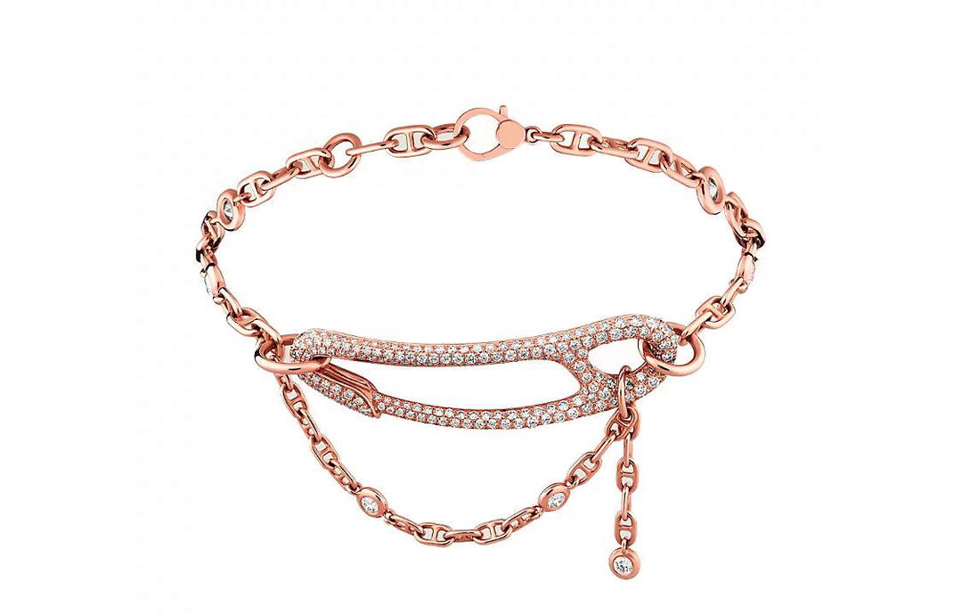 Hermes Hermes Karat Gold Bracelets Women's Rose Gold