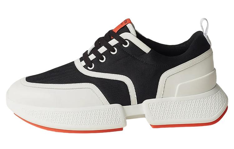 Hermes Hermes Slip-Resistant Low-Top Sports Casual Shoes Men's Black White