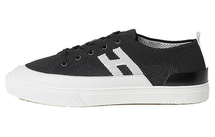 Hermes Hermes Slip Resistant Low Top Skateboard Shoes Men's Black