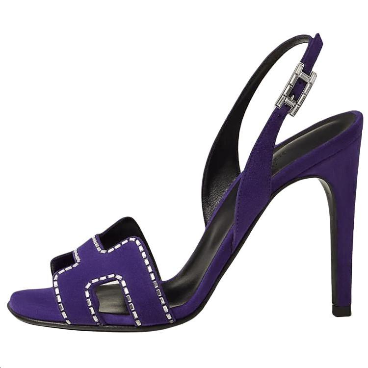 Hermes Hermes Holy Strap Sandals 10.5cm Women's Purple