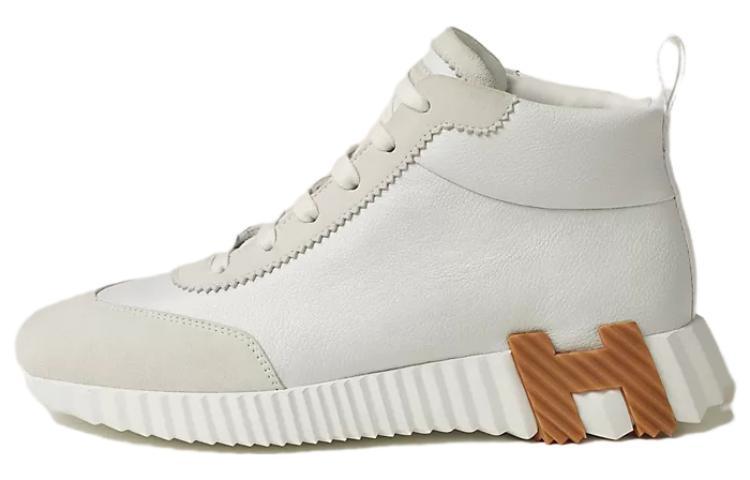 Hermes Hermes Hip Hop Mid Top Casual Shoes Women's Gray