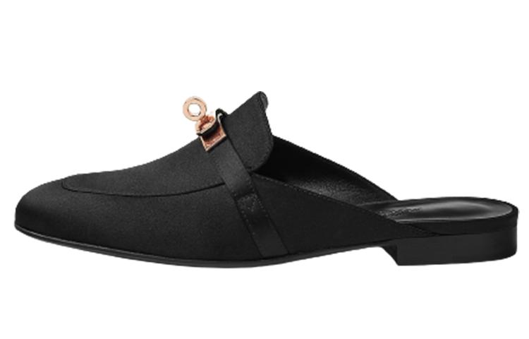 Hermes Hermes Oz Abrasion-Resistant Wrap-toe Slippers Women's Black