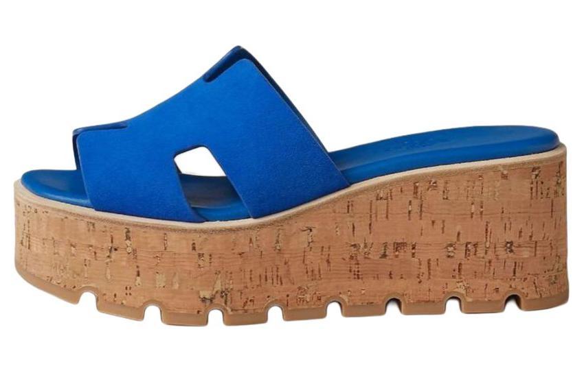Hermes Hermes Eze Slide Slippers 7cm Women's Blue