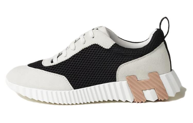 Hermes Hermes Bouncing Low Top Casual Shoes Women's Black White