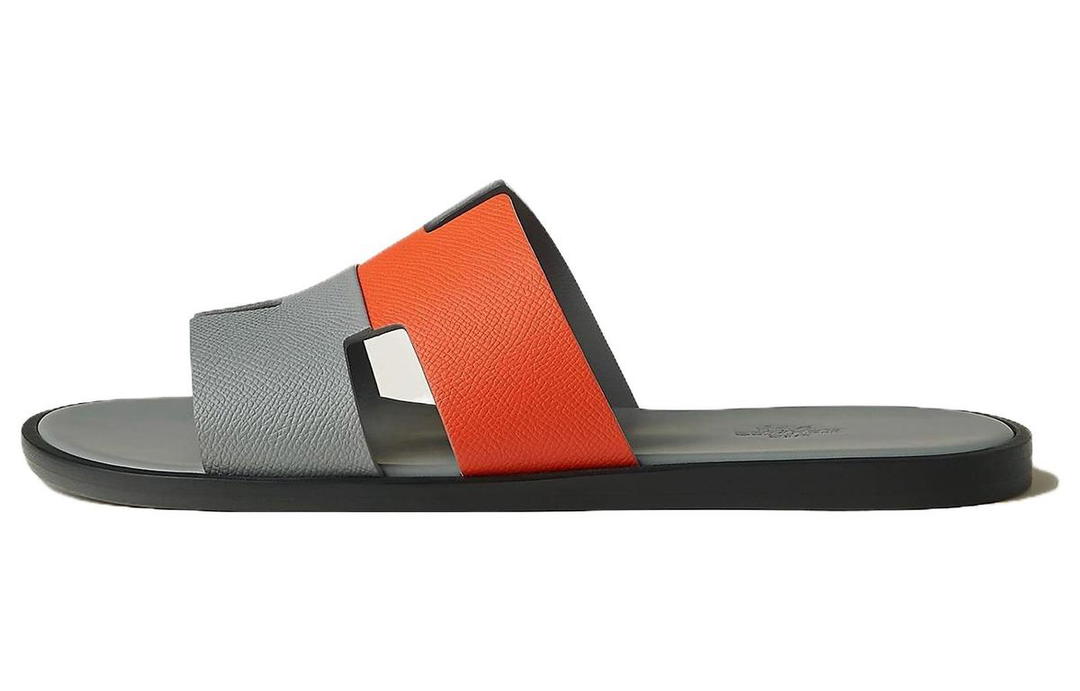 Hermes Hermes Rubber Sole Slide Slippers Men's Gray Orange