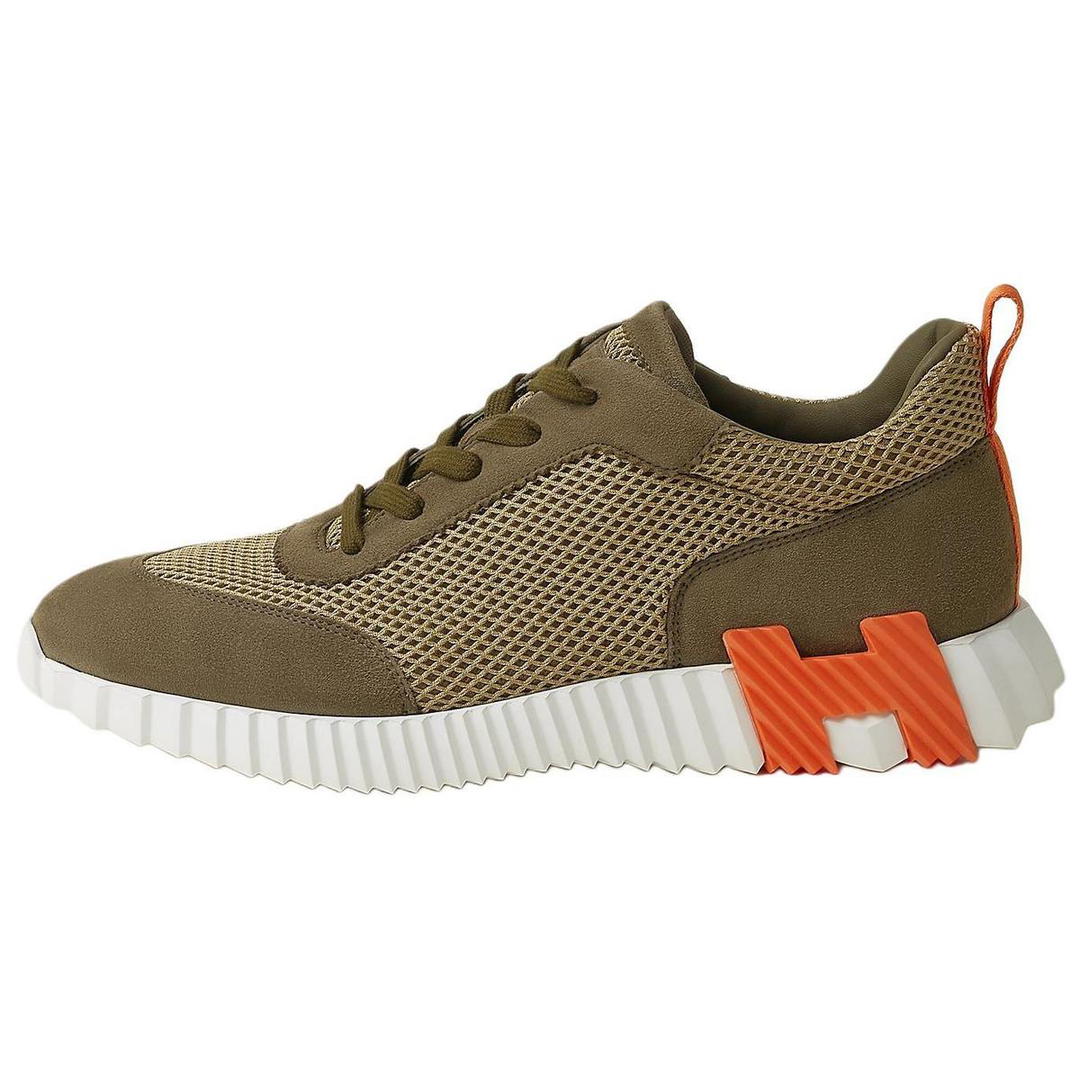 Hermes Hermes Bouncing Low-Top Casual Shoes Men's Olive Green