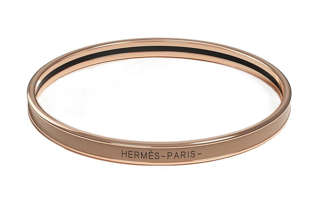 Hermes Hermes Rose Gold Plated Bangles Women's Chestnut Brown