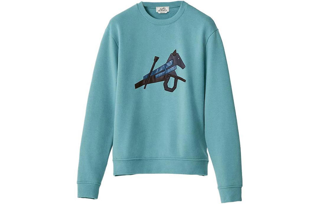 Hermes Hermes FW22 Sweatshirt Men's Cyan