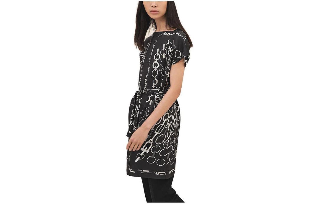 Hermes Hermes Short-Sleeved Dresses Women's Obsidian Gray