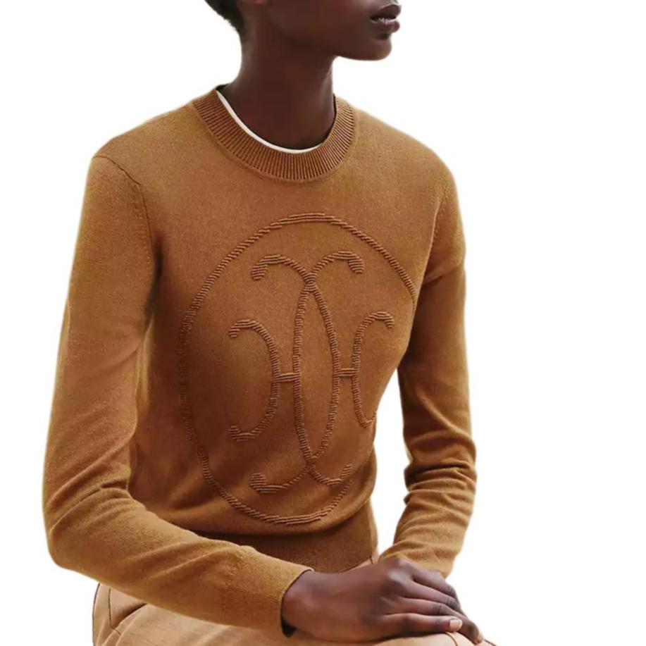 Hermes Hermes Cashmere Sweater Women's Caramel